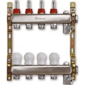 rozdělovač topení rozdělovač bez mísení, 5 okruhů s průtokoměry