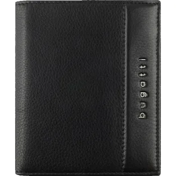 Peněženka Bugatti Pánská kožená peněženka RFID Nome Vertical Wallet With Flap 49160001 černá