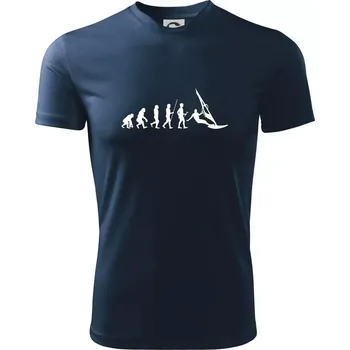Pánské tričko Evoluce Windsurfing - Pánské triko Fantasy sportovní (dresovina) - 2XL ( Námořní modrá (velmi tmavá - téměř černá) )
