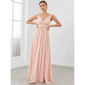 Dámské šaty Áčkové šaty s odhalenými zády a véčkovým výstřihem Barva: Růžová, Velikost: 8XL