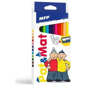 Pastelka Pat a Mat : Pastelky (12 ks triangular s ořezávátkem) pastelky