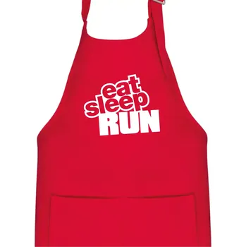 Kuchyňská zástěra Eat sleep run velké - Dětská zástěra na vaření - Univerzální velikost ( Červená )