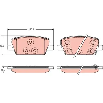 Brzdová destička Sada brzdových destiček, kotoučová brzda LUCAS GDB2359