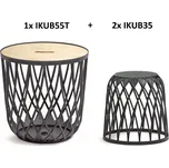 Sada univerzálních košů QUBO 2+1 antracit