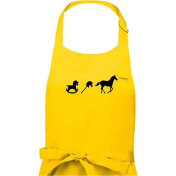Kuchyňská zástěra Evoluce koně - Dámská zástěra na vaření - Univerzální velikost ( Žlutá )