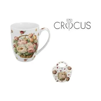 Kubek 350 ml w koszyczku Kosze Kwiatów PIWONIE (sprzedaż w zestawach po 6 szt.)