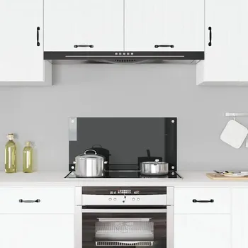 Kuchyňský mlýnek Kuchyňský panel černý 80 x 40 cm tvrzené sklo IM_249484