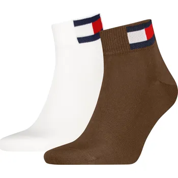 Pánské oblečení Tommy Hilfiger TH UNI TJ QUARTER 2P FLAG BROWN 701228223 011 35-38 Velikost: 43-46