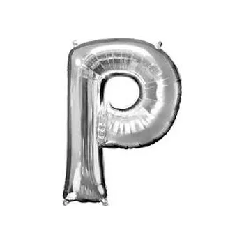 Balónek Balon Litera "P" 81cm srebrny