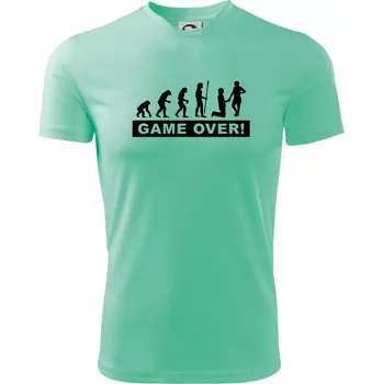 Pánské tričko Game over evoluce - Pánské triko Fantasy sportovní (dresovina) - L ( Mátová )