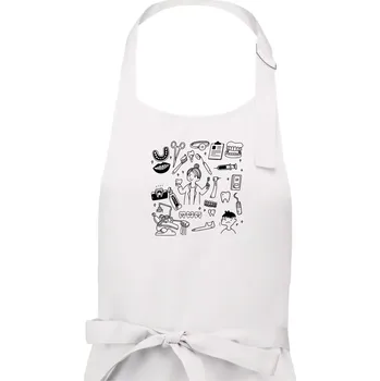 Kuchyňská zástěra Veselá zubařka - Dámská zástěra na vaření - Univerzální velikost ( Bílá )