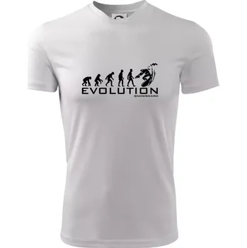 Pánské tričko Evoluce snowboardu - Pánské triko Fantasy sportovní (dresovina) - L ( Bílá )