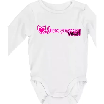 Jsem potvora, vole! - Body kojenecké s dlouhým rukávem - Dlouhý r. 3-6 měs ( Bílá )