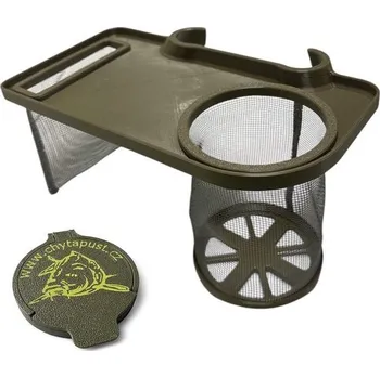 Kempingové nádobí Chyť a pusť Stoleček ke křeslu + víčko na nápoje