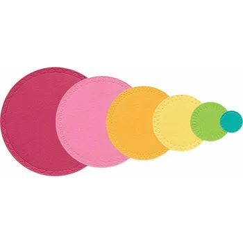 Řezačka papíru Sizzix Kruhy s ozdobnými okraji - vyřezávací kovové šablony Thinlits (6ks)