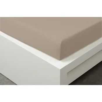 Prostěradlo DeLuxe prostěradlo, světle hnědá 140x200 cm