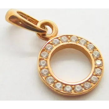 Přívěsek Klenoty Budín Dámský zlatý přívěsek se zirkony z růžového zlata kroužek 585/0,45gr 02647 (Klenoty Budín Dámský zlatý přívěsek se zirkony z růžového zlata kroužek 585/0,45gr 02647)