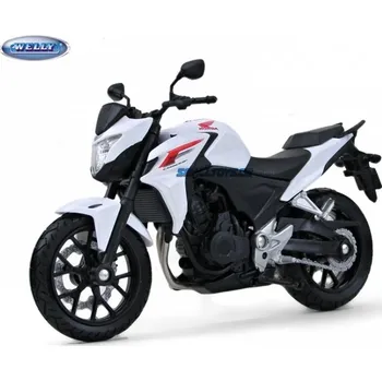 Výuková hračka Welly - Motocykl Honda CB500F model 1:10 bílá