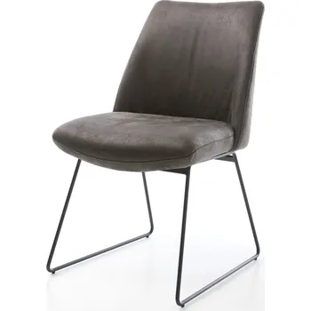 Jídelní židle DELIFE Jídelní židle Elso-Flex mikrovlákno antracit vintage tenká podnož černá taštičkové pružiny