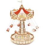 RoboTime 3D dřevěná skládačka hrací skříňky Řetízkový kolotoč barevný