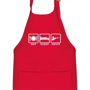 Kuchyňská zástěra Eat sleep shot - Dětská zástěra na vaření - Univerzální velikost ( Červená )