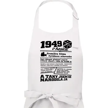 Kuchyňská zástěra 1949 v kostce - Dámská zástěra na vaření - Univerzální velikost ( Bílá )