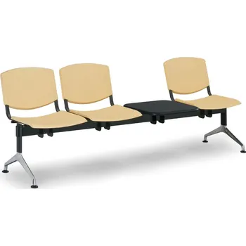 Plastová lavice Design, 3-sedák + stolek, modrá