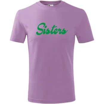 Chlapecké oblečení Fialové dětské tričko Sisters - barva fialová - velikost 8let
