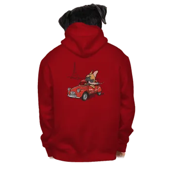 Pánská mikina Bastard Francouzský buldoček pánská mikina na zip Red