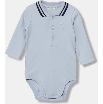 Kojenecký body Bavlněné kojenecké body United Colors of Benetton 3CDIAB00F 3CDIAB00F.W.Reprop.9BYA modrá 50X, vel. 68