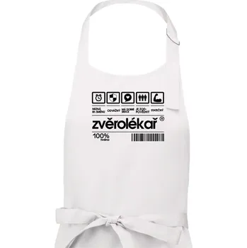 Kuchyňská zástěra Čárový kód zvěrolékař - Pánská zástěra na vaření - Univerzální velikost ( Bílá )