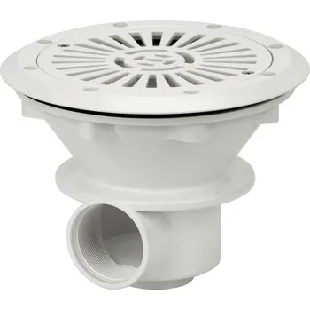 Podlahová výpusť VA, tmavě šedá (RAL7016), mosazné zástřiky M6, pro fóliové bazény