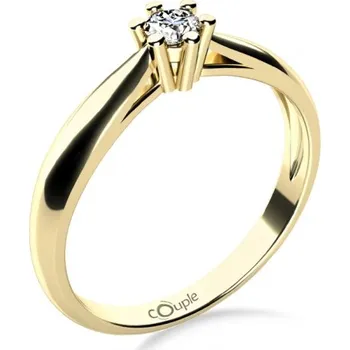 Prsten Couple, Nadčasový zásnubní prsten Nyla, žluté zlato s&nbsp;brilianty, vel. 53, prům. 16.9 mm, 585-68-1-4003.0Z00.0.53.GSI.000