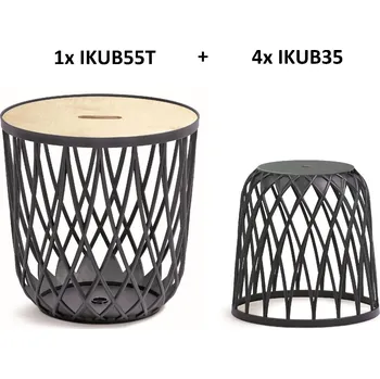 Odpadkový koš Sada univerzálních košů QUBO 4+1 antracit