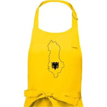 Kuchyňská zástěra Albánie obrys mapa - Dámská zástěra na vaření - Univerzální velikost ( Žlutá )