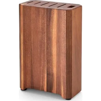 Kuchyňský nůž Stylový a funkční stojánek na 5 nožů a nůžky z akáciového dřeva