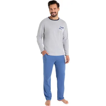 Pánské pyžamo Pánské pyžamo REGINA 484 světlá melanž M 0