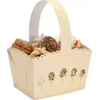 Krabička na výslužku Optys s.r.o. Košíček na cukroví výřez růže malý