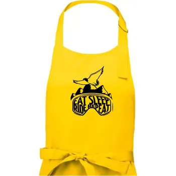 Kuchyňská zástěra Eat sleep ride repeat - hory - Pánská zástěra na vaření - Univerzální velikost ( Žlutá )