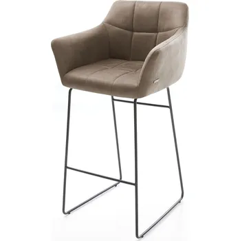 Barová židle DELIFE Barová židle Yulo-Flex vintage taupe tenká podnož kov