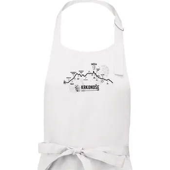 Kuchyňská zástěra Profil Krkonoše - Pánská zástěra na vaření - Univerzální velikost ( Bílá )