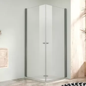 Sprchová zástěna 100x100, oboustranně otevírací, čirá, chrom - ALFA DUE