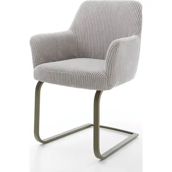 Jídelní židle DELIFE Jídelní židle Xana-Flex s područkami manšestr stříbrně šedá jídelní židle plochá titanová povrchová úprava taštičkové pružiny