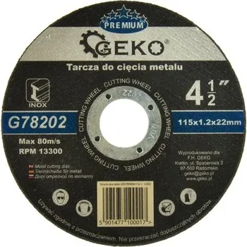 Řezný kotouč GEKO Řezný kotouč do kovu 115mm x 1,2mm x 22mm 02097
