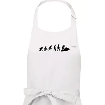 Kuchyňská zástěra Evoluce vodní skútr - Dámská zástěra na vaření - Univerzální velikost ( Bílá )
