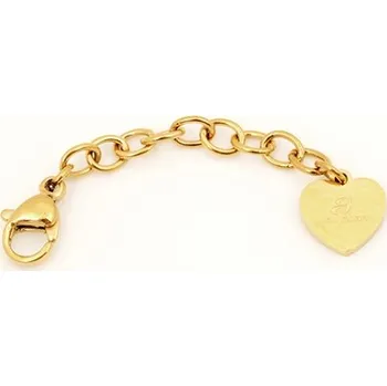 Řetízek Prodlužovací řetízek se srdíčkem ocelový pozlacený Luca Barra S103