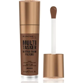 Rozjasňovač Rimmel Multi-Tasker Better Than Filters rozjasňující podkladová báze pro sjednocení barevného tónu pleti odstín 008 Rich 30 ml
