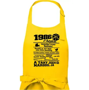 Kuchyňská zástěra 1986 v kostce - Pánská zástěra na vaření - Univerzální velikost ( Žlutá )