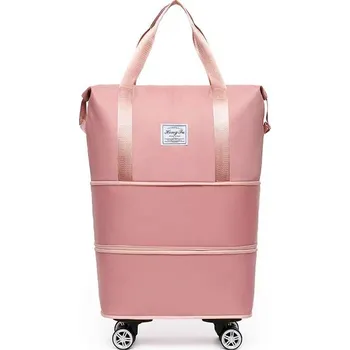 YI NING Cestovní skládací taška s kolečkách G570 Barvy: Růžová