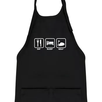 Kuchyňská zástěra Eat sleep golf - Dětská zástěra na vaření - Univerzální velikost ( Černá )